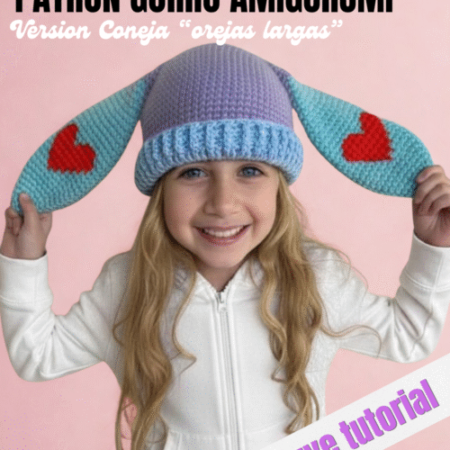 GORRO AMIGURUMI "CONEJA OREJAS LARGAS"